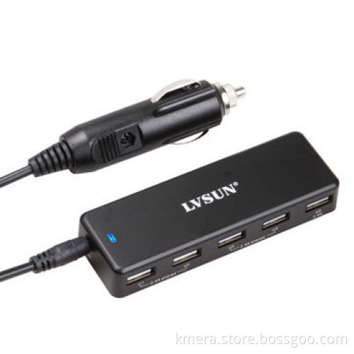 36W Portable Mobile Phone Charger w/ 5 Independent USB Ports, Charge 5 iPhone or 3 iPad Simultaneous